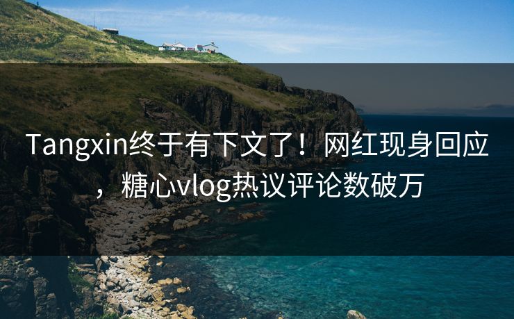 Tangxin终于有下文了！网红现身回应，糖心vlog热议评论数破万