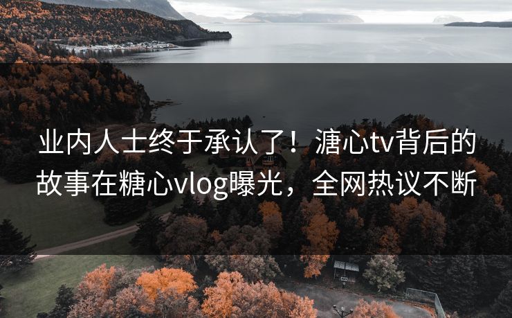 业内人士终于承认了！溏心tv背后的故事在糖心vlog曝光，全网热议不断