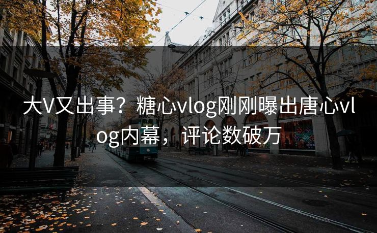 大V又出事？糖心vlog刚刚曝出唐心vlog内幕，评论数破万